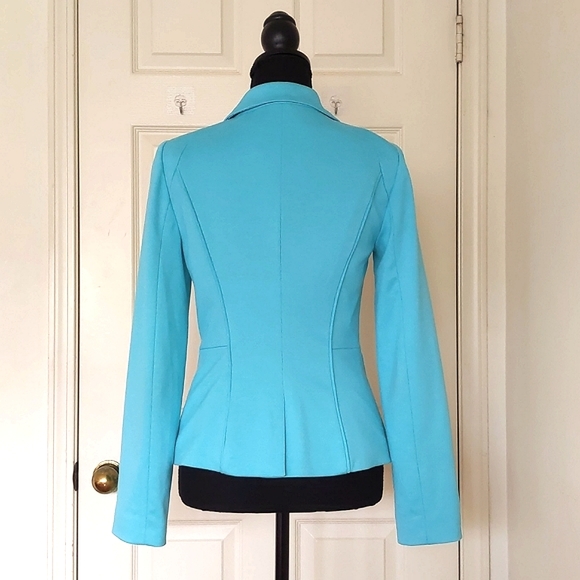The Limited Rayon Blended Turquoise Blazer with lining and pockets. - Picture 2 of 5